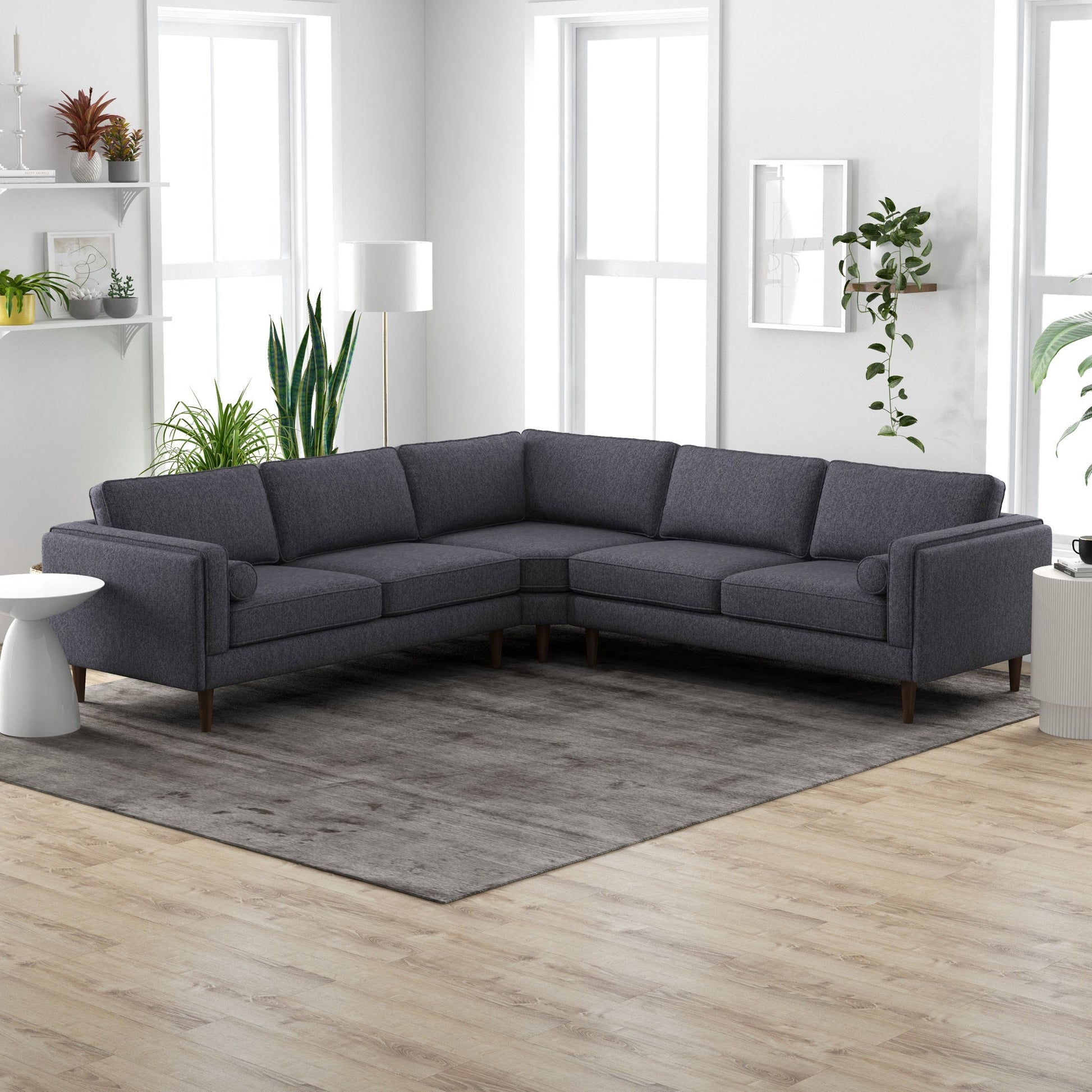 Symmetrical Corner Sofa - Dark Grey