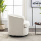 Comfy Round 360 Degree Swivel Barrel Chair, Cream