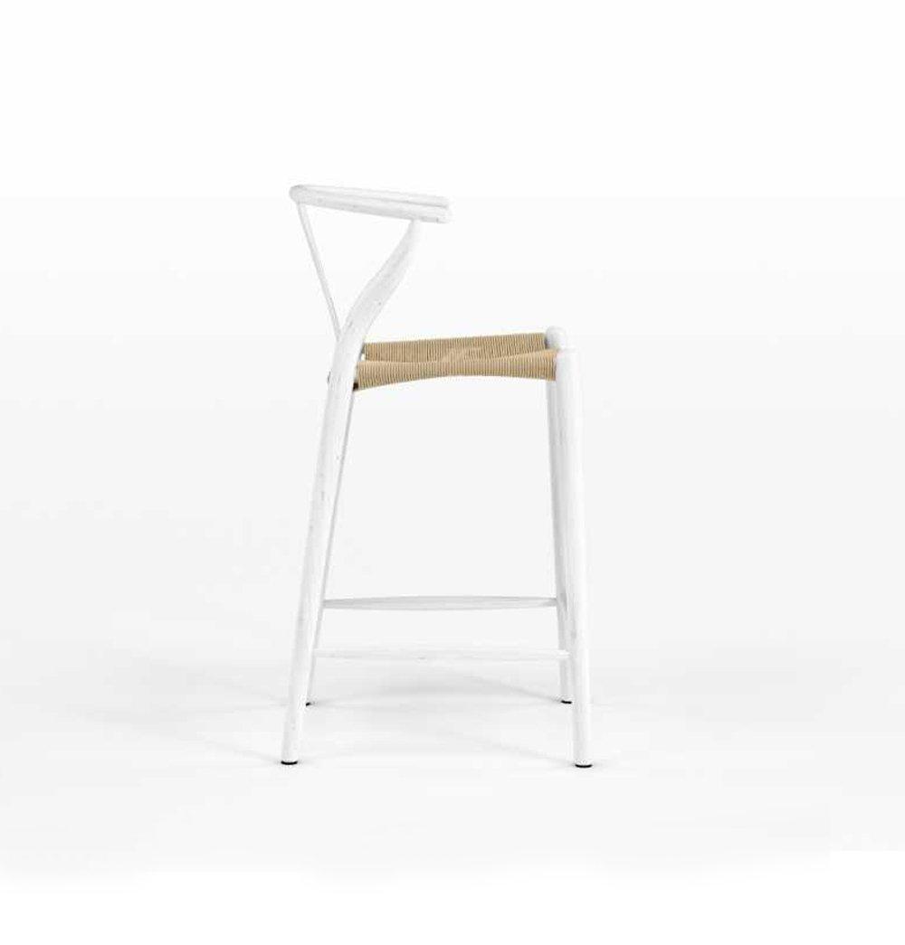 Dagmar Counter Stool - White & Natural Cord-2