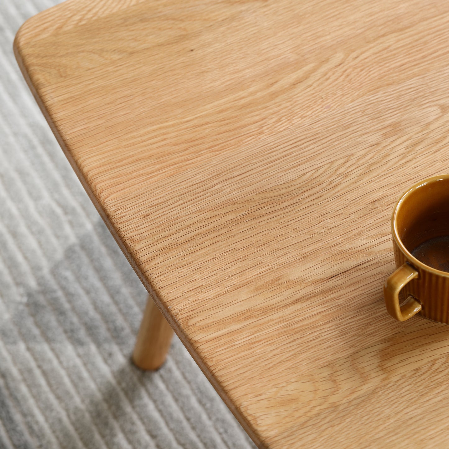 Solid Wood Low Coffee Table, Oak