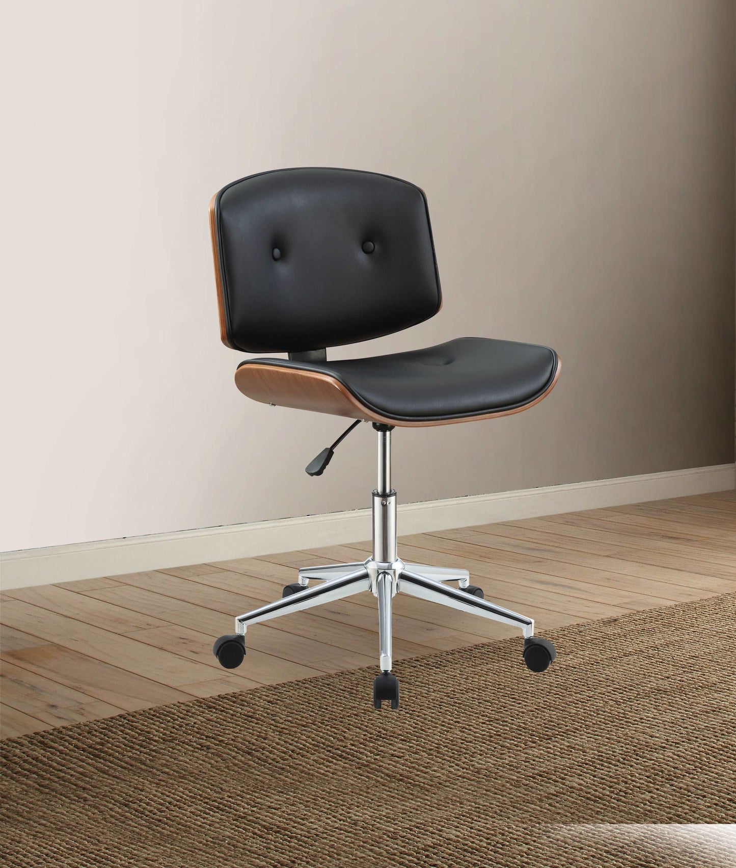 Camila Office Chair, Black & Walnut