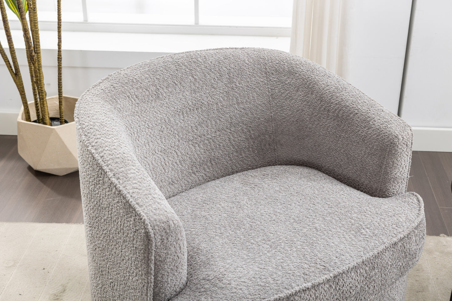 Comfy Round 360 Degree Swivel Barrel Chair, Grey