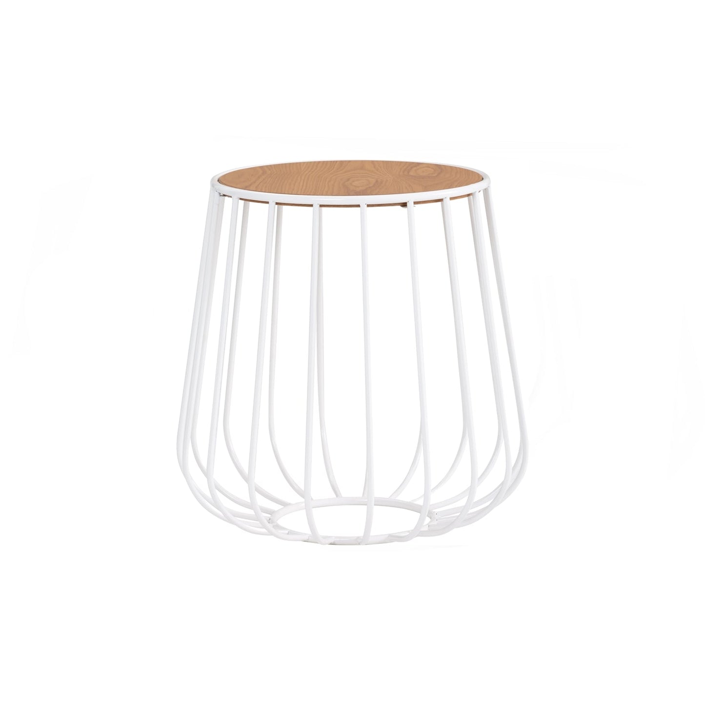 Gabbia Round Side Table - White-0