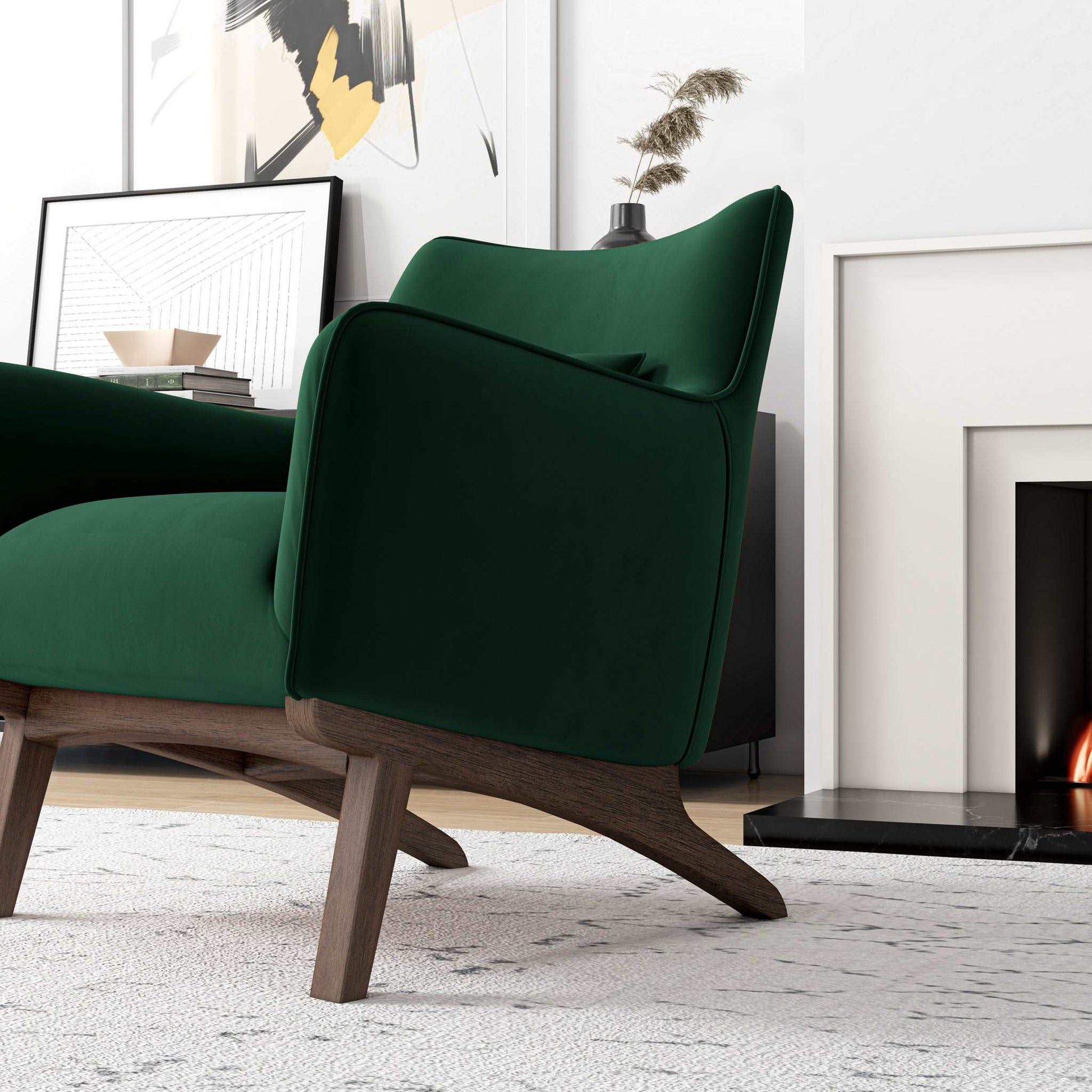 Cantor Velvet Lounge Chair | Dark Green