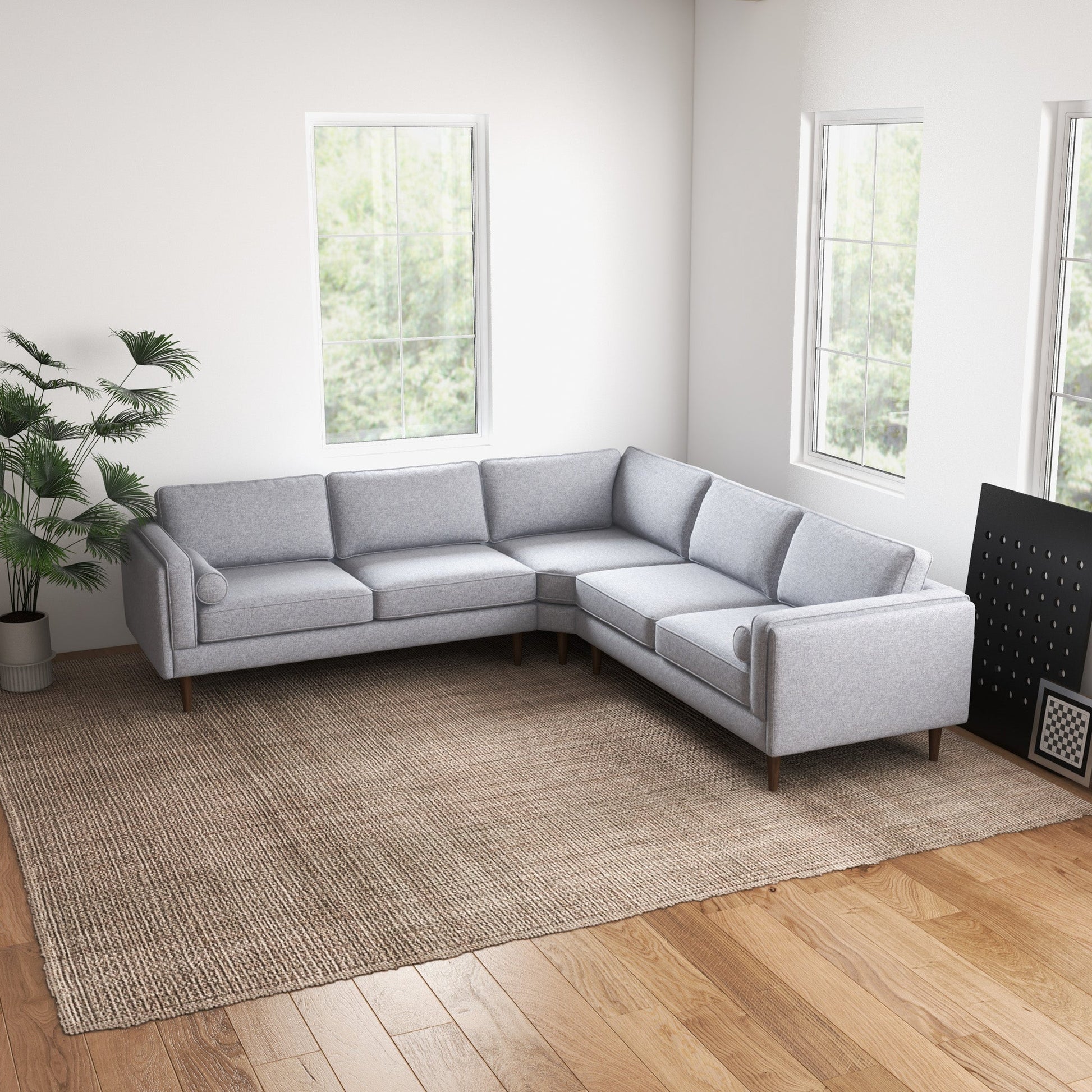 Symmetrical Corner Sofa - Light Grey