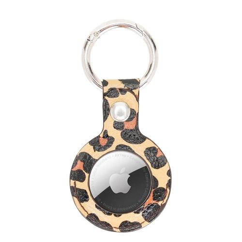 Saratoga Leather AirTag Holder - Leopard