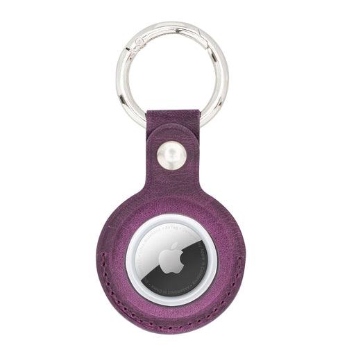 Saratoga Leather AirTag Holder - Purple