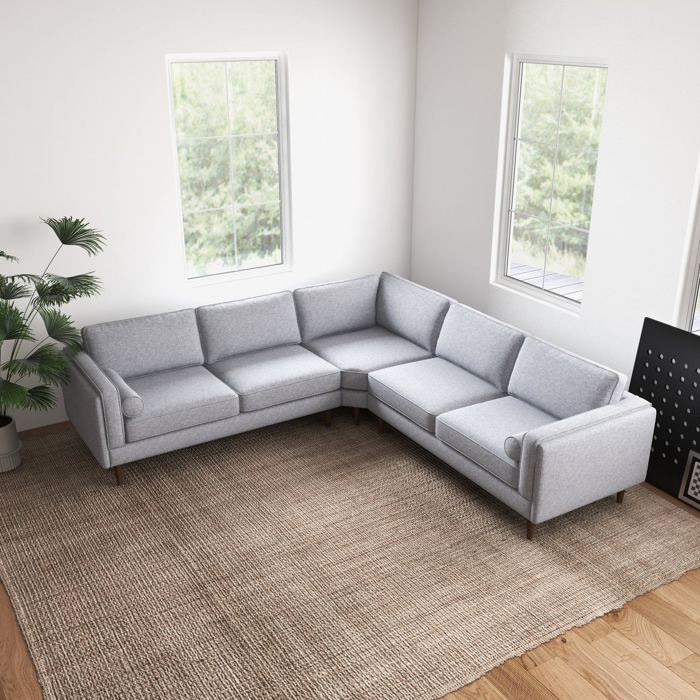 Symmetrical Corner Sofa - Light Grey