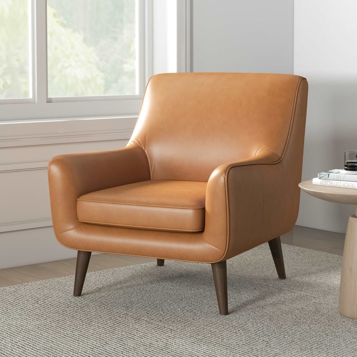 Leather Lounge Chair, Tan