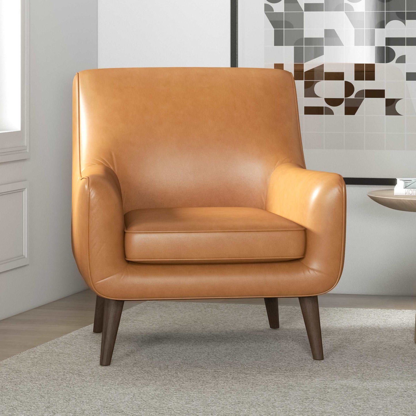 Leather Lounge Chair, Tan