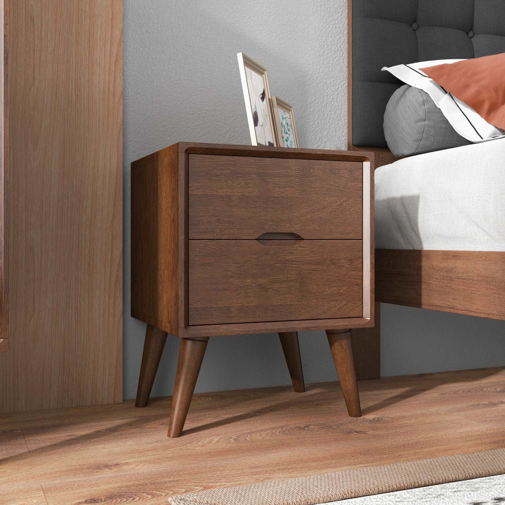 Brown Night Stand with 2 Drawers