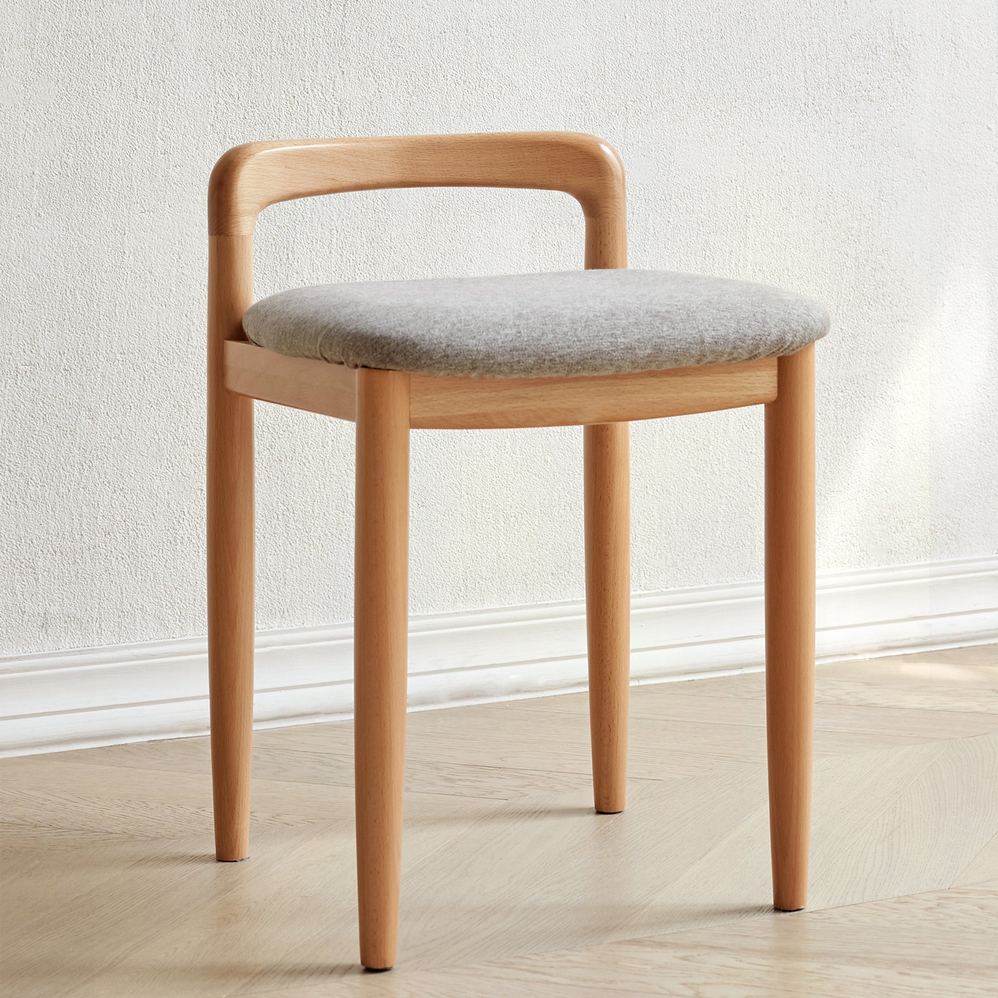 YESWOOD Natural Beech Wood Make-up Stool