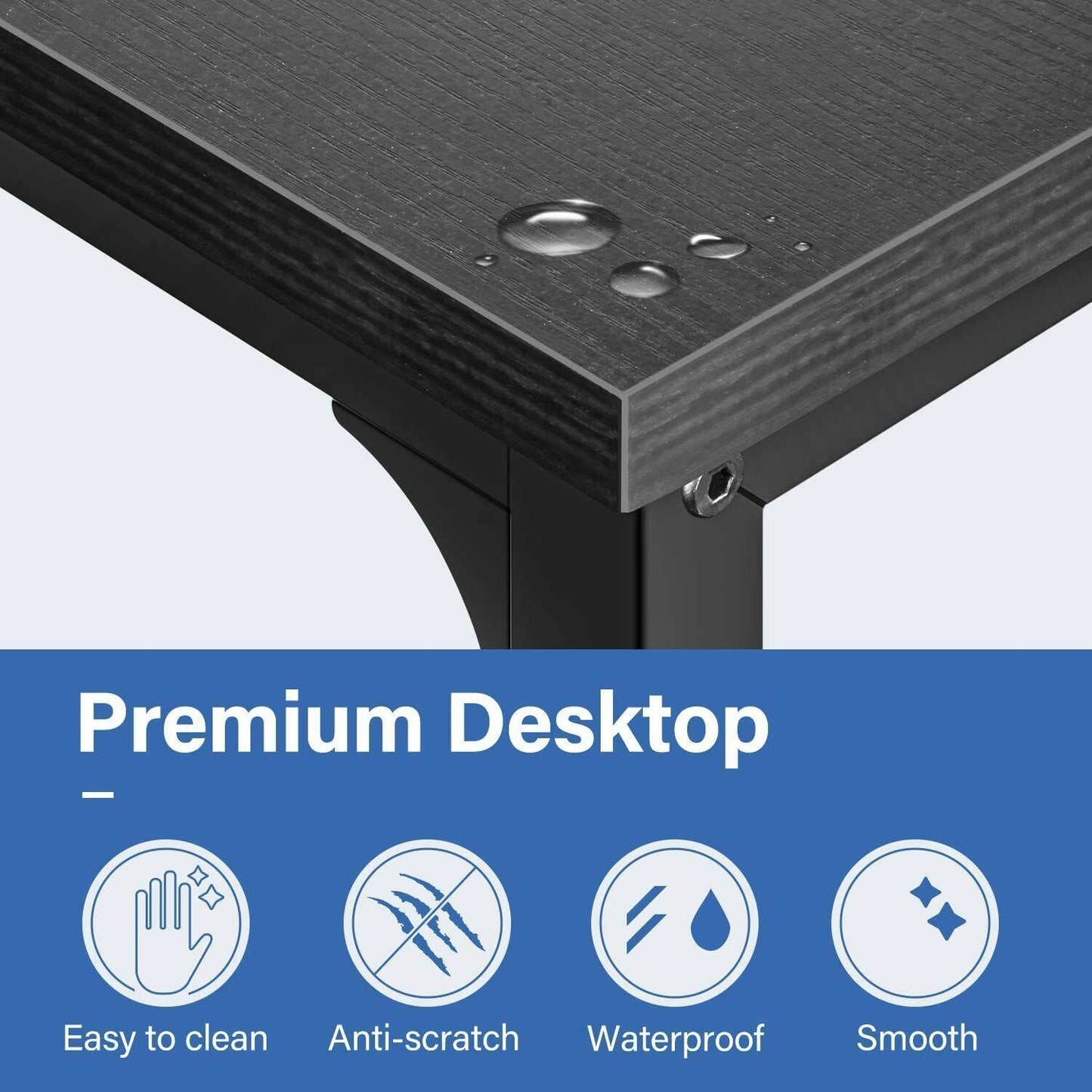 Simple Modern Home Office Desk, Black