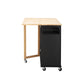 Mobile Kitchen Island Sideboard with Extensible Table Top, Black-Beech