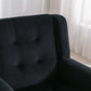 Soft Velvet Accent Chair With Black Legs, Black