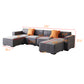 Modular U Shape Sectional Fabric Sofa, Grey