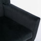 Soft Velvet Accent Chair With Black Legs, Black