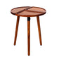 Round Acacia Wood Side Accent Table-0