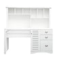 Home Office Computer Desk w/ Hutch, Antiqued White