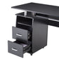 Compact Computer Desk with Two Drawers, Storage & Roller Tray, Black