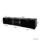 Modern 63" Media Console with 2 Storage Cabinets and Open Shelves, Black