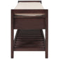 Shoe Rack Storage Bench with Cushioned Seat & Drawers, Espresso