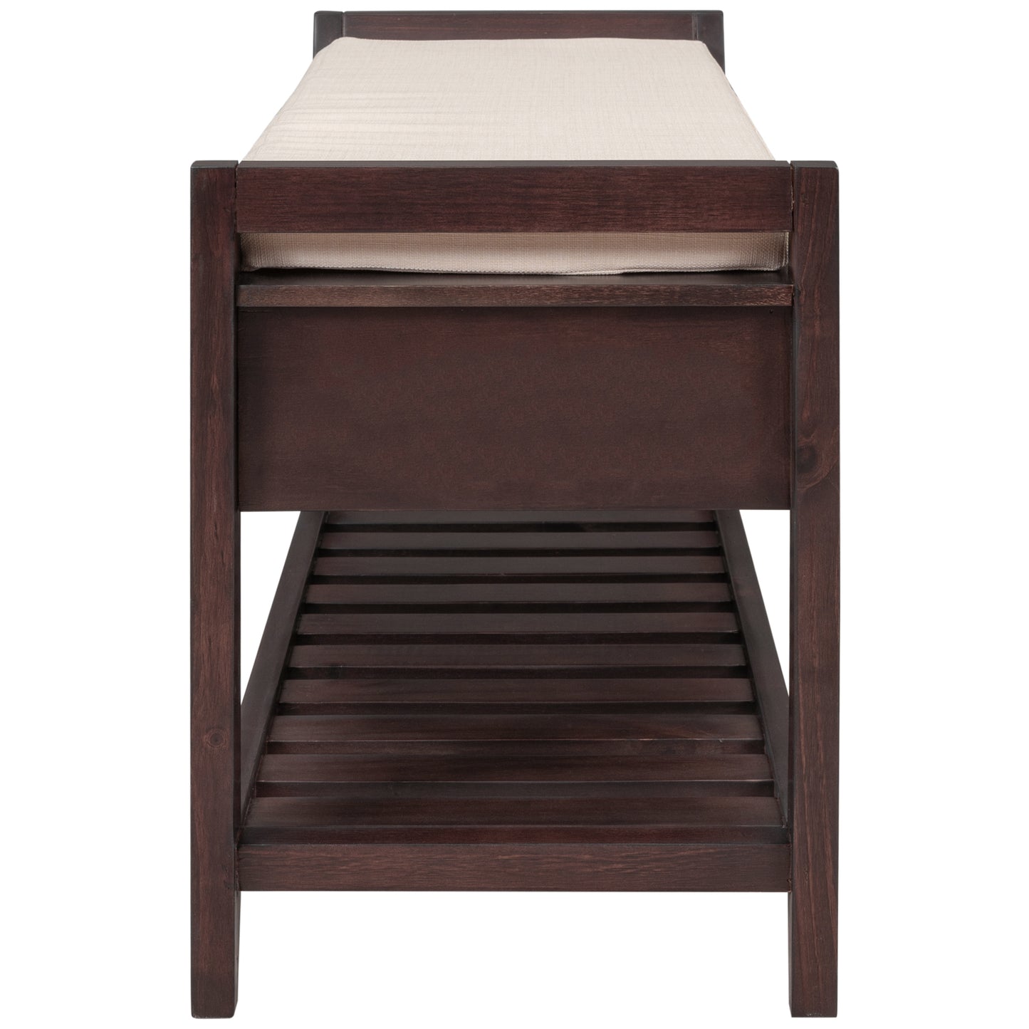 Shoe Rack Storage Bench with Cushioned Seat & Drawers, Espresso