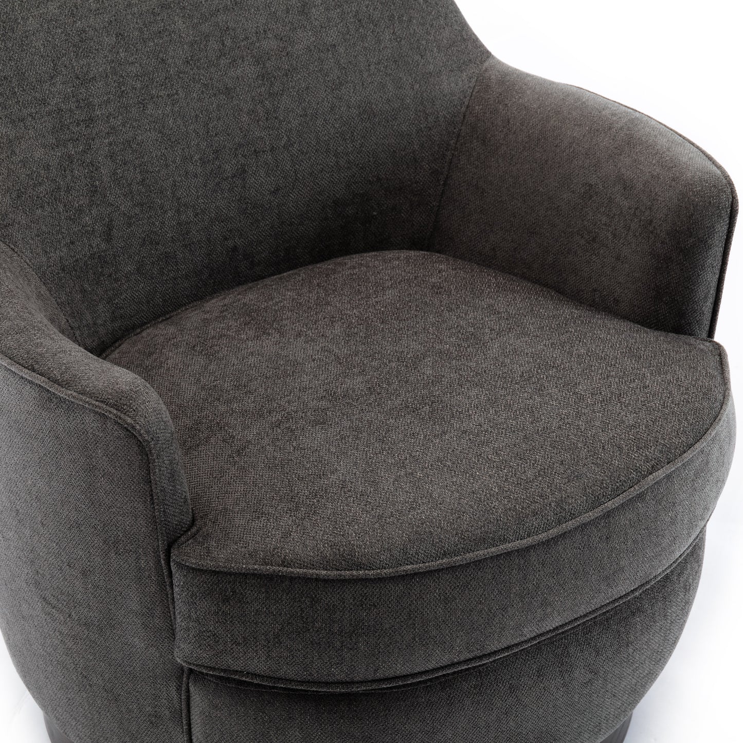 Richfield Wood Base Swivel Chair, Charcoal