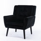 Soft Velvet Accent Chair With Black Legs, Black