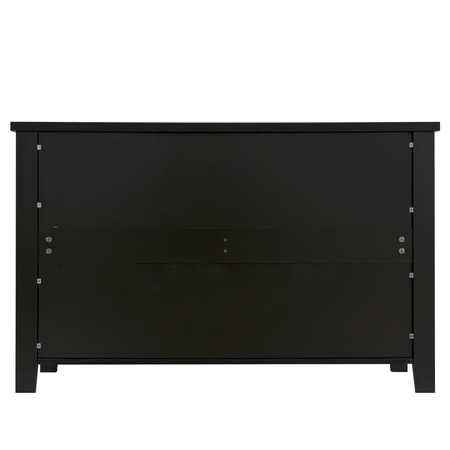 Contemporary Wooden 6 Drawer Wide Cabinet, Antique Black