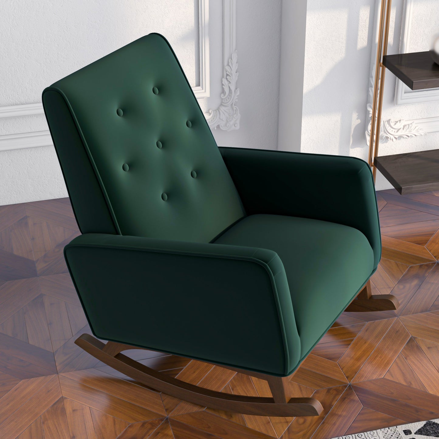 Devon Velvet Rocking Chair |  Green