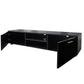 Modern 63" Media Console with 2 Storage Cabinets and Open Shelves, Black