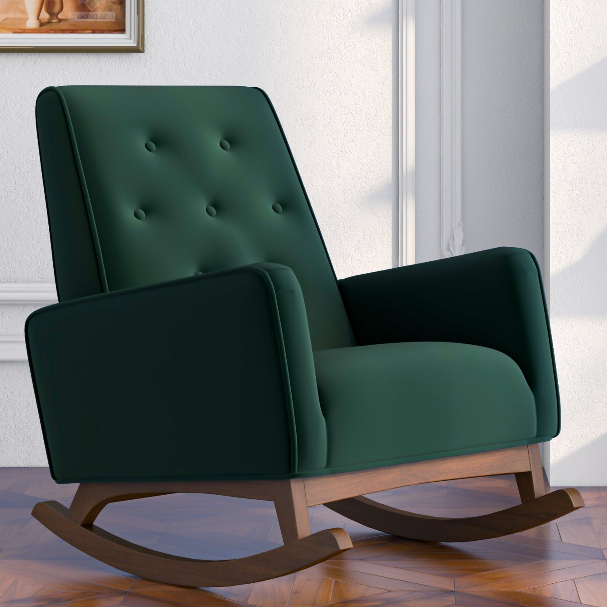 Devon Velvet Rocking Chair |  Green