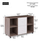 Mobile 2 Drawers Lateral Filing Cabinet, Walnut & Light Grey