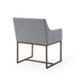 Elijah Modern Antique Brass Dining Chair, Grey & Copper