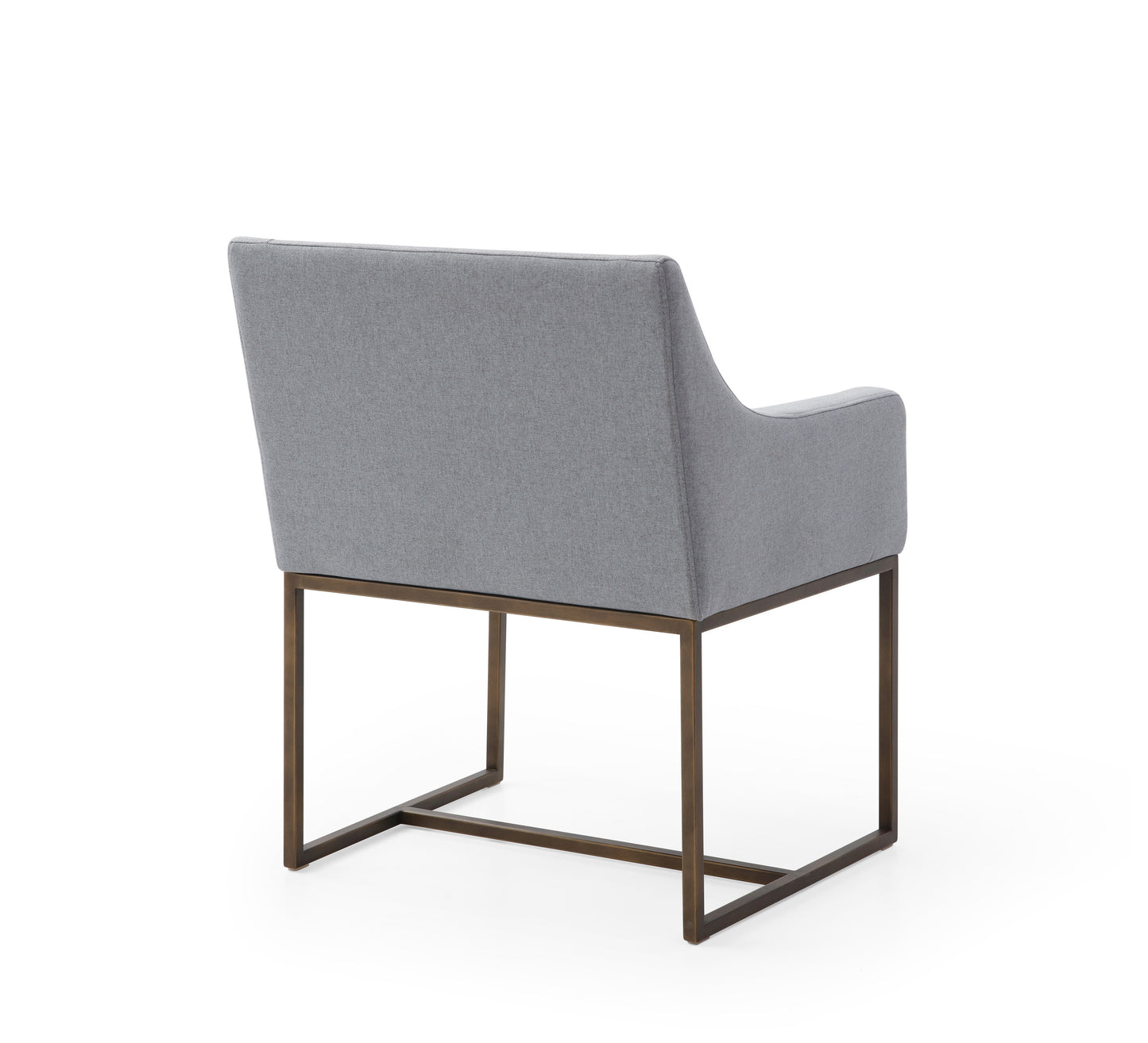 Elijah Modern Antique Brass Dining Chair, Grey & Copper