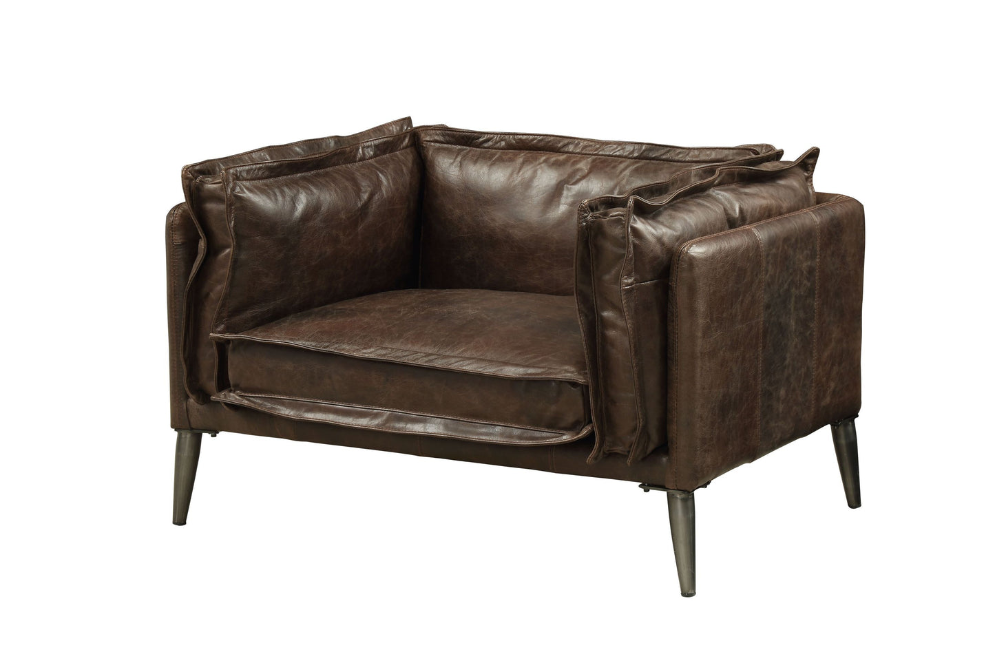 Portchester Chair in Distress Chocolate Top Grain Leather