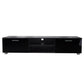 Modern 63" Media Console with 2 Storage Cabinets and Open Shelves, Black