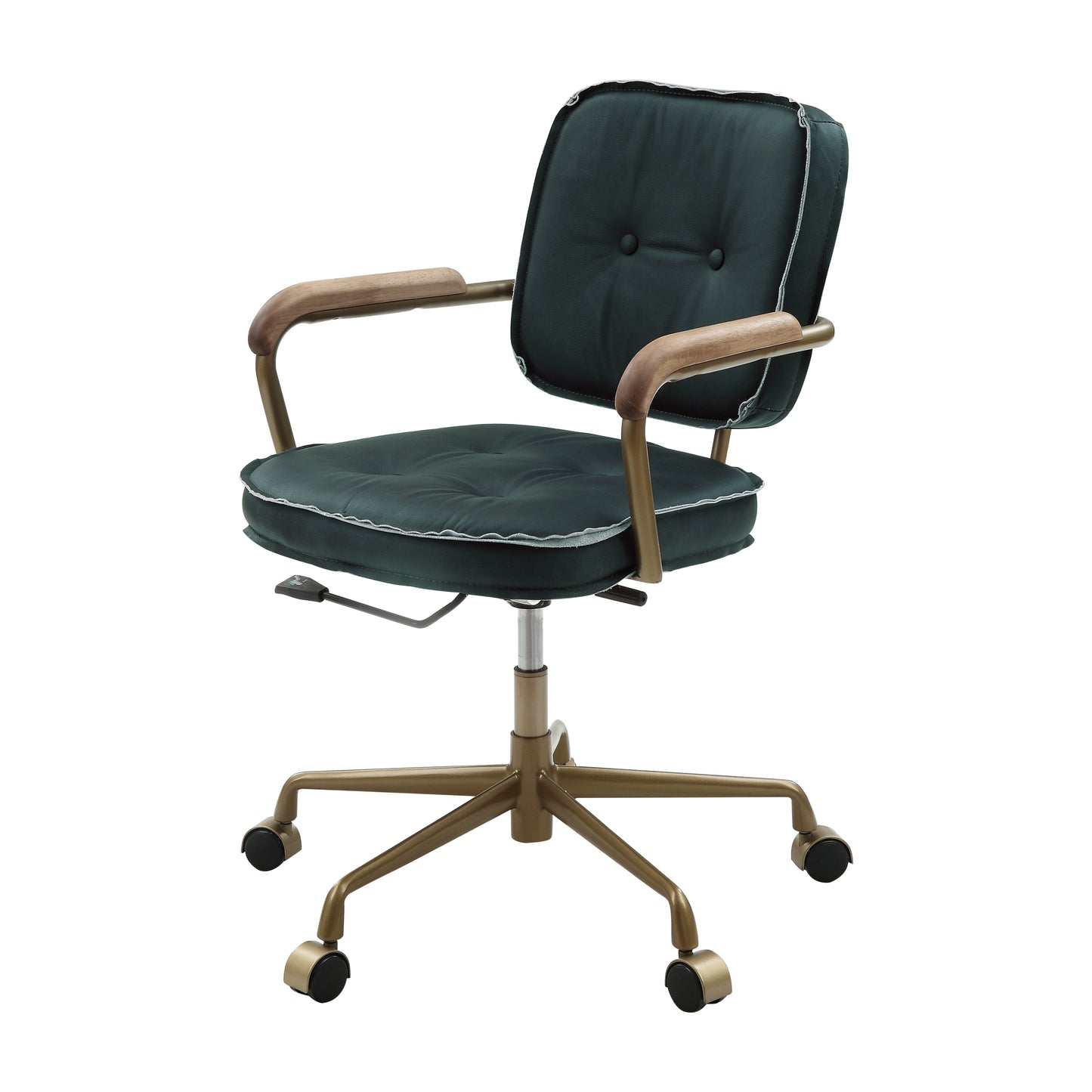 Siecross Leather Office Chair, Emerald Green