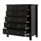 Contemporary Wooden 6 Drawer Tall Cabinet, Antique Black