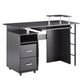 Compact Computer Desk with Two Drawers, Storage & Roller Tray, Black