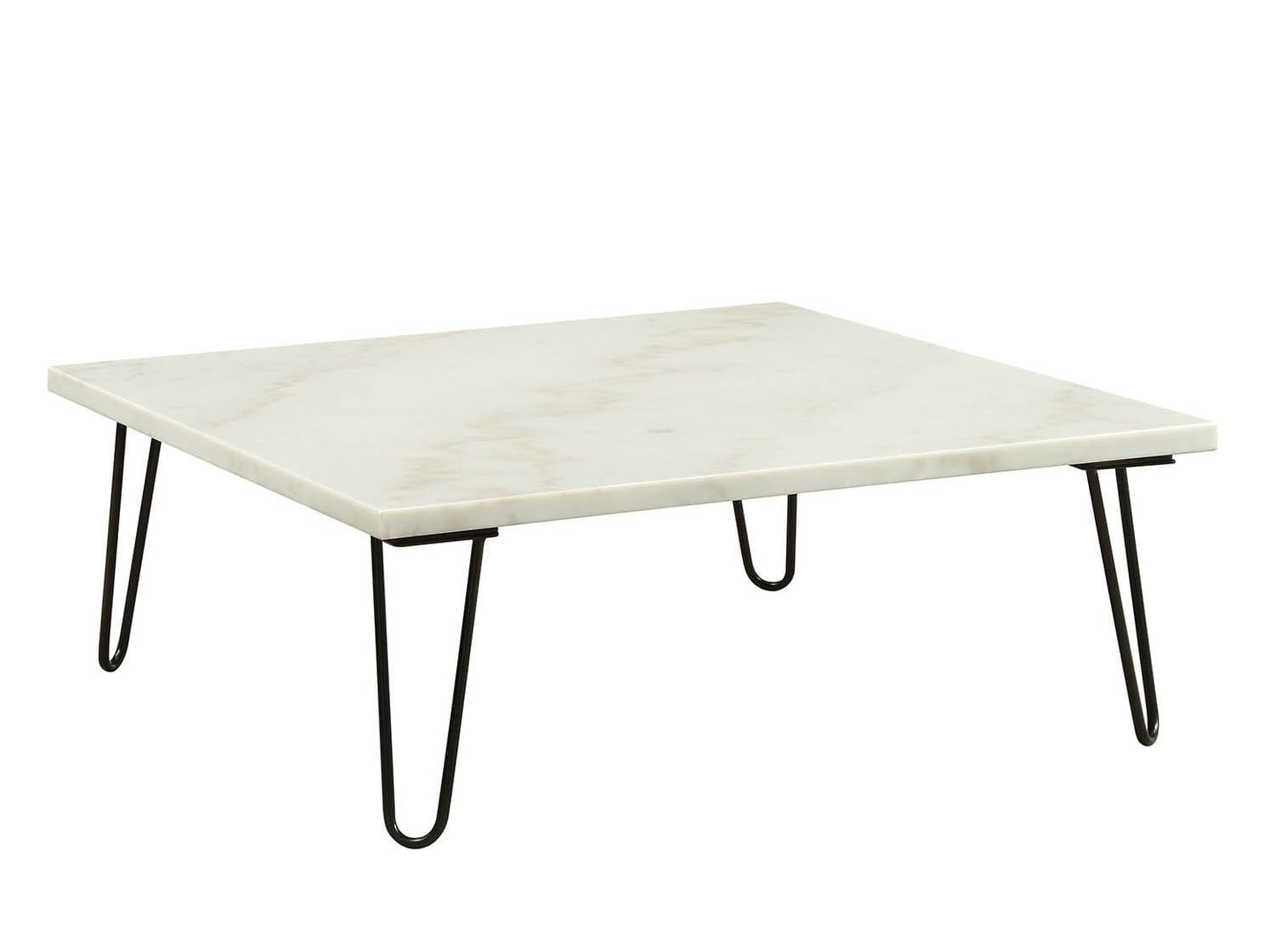 White Marble Coffee Table, White Marble & Black