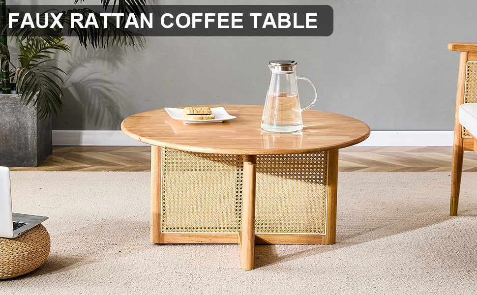 Natural Elegant Wooden Coffee Table-4