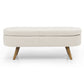 Oval Storage Bench with Wooden Legs