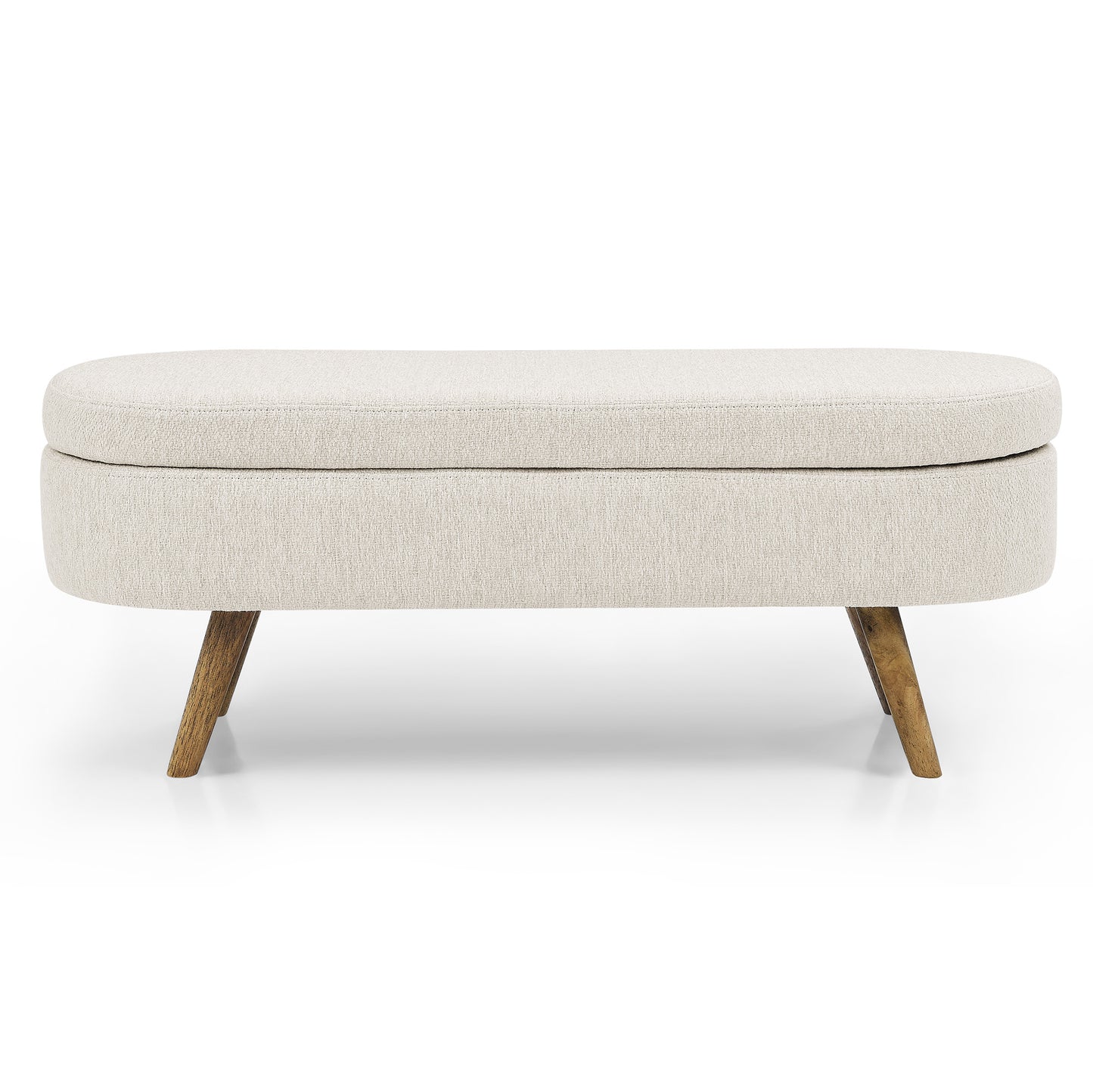 Oval Storage Bench with Wooden Legs