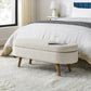 Oval Storage Bench with Wooden Legs