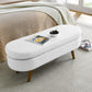 Oval Storage Bench with Wooden Legs