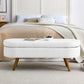 Oval Storage Bench with Wooden Legs