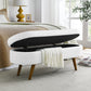 Oval Storage Bench with Wooden Legs