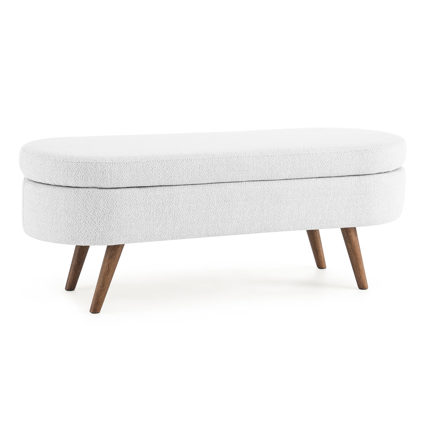 Oval Storage Bench with Wooden Legs